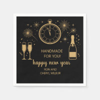 Elegant and Modern New Year's Eve Party Napkins