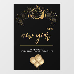 Elegant and Modern New Year's Eve Party Window Cling