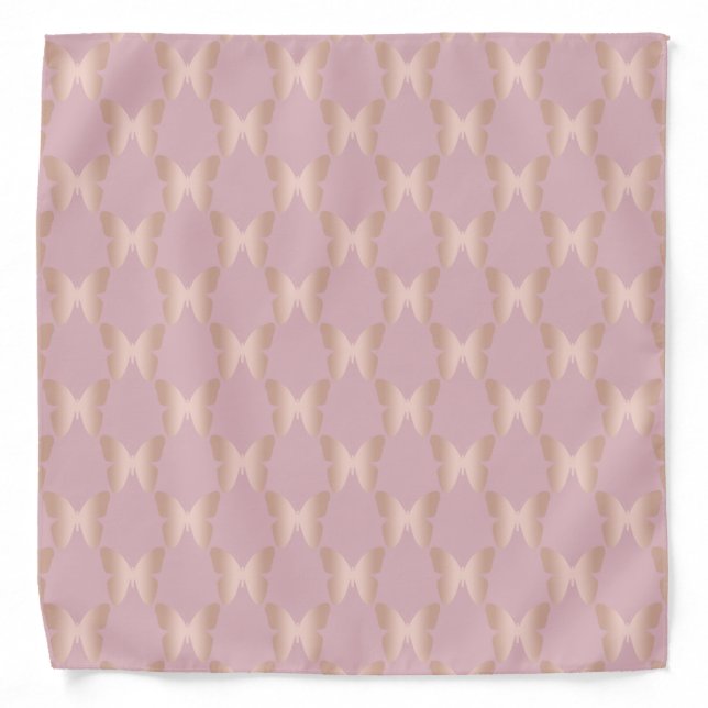 Elegant and modern rose gold butterfly design bandana (Front)