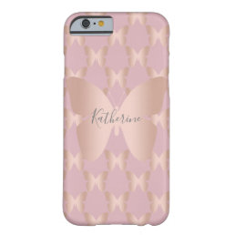 Elegant and modern rose gold butterfly design barely there iPhone 6 case