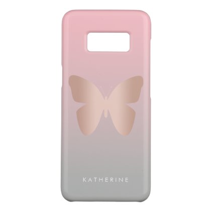 Elegant and modern rose gold butterfly design Case-Mate samsung galaxy s8 case