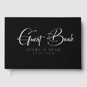 Elegant and Modern Script  Foil Guest Book