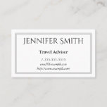 [ Thumbnail: Elegant and Modern Travel Adviser Business Card ]