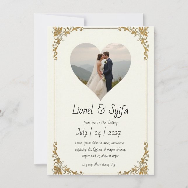 Elegant and modern wedding invitation (Front)