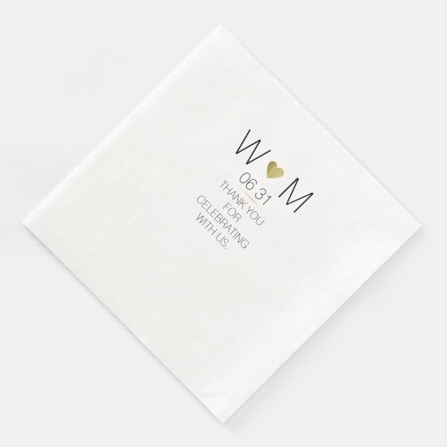 Elegant and modern wedding paper dinner napkins (Corner)