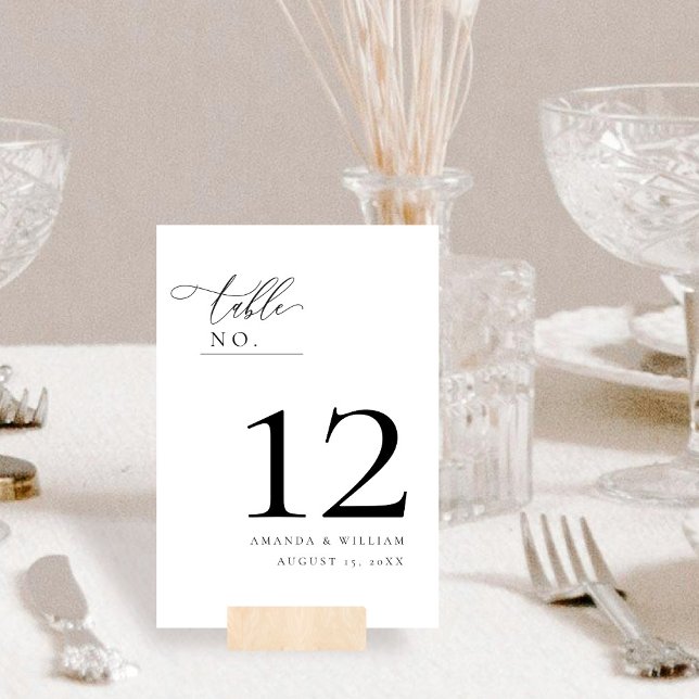 Elegant and Modern  Wedding Table Number card (Creator Uploaded)