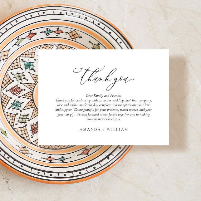 Elegant and Modern Wedding Thank you Place Card (Creator Uploaded)