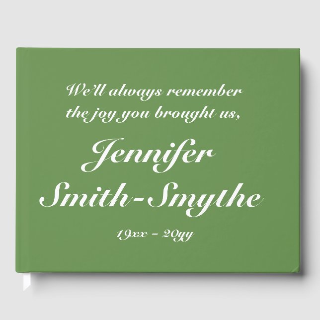 Elegant and Mournful Funeral Guestbook (Front)