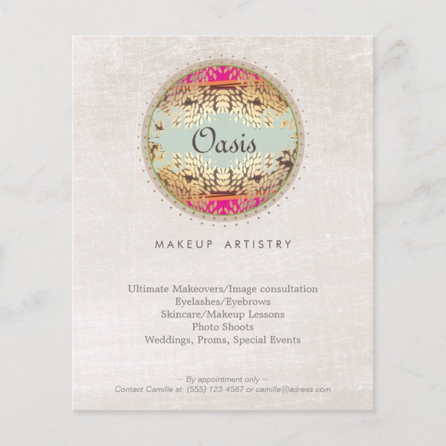 Elegant and Ornate Cosmetology Salon and Spa Menu Flyer (Front)