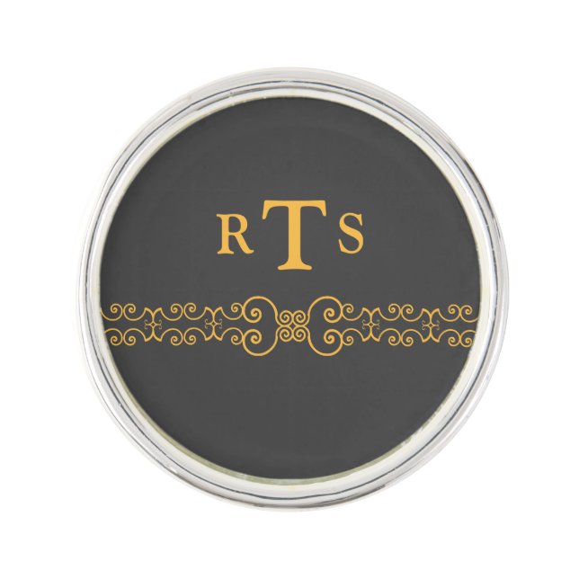 Elegant and Ornate Initials Belt - Gray Gold 8 Pin (Front)