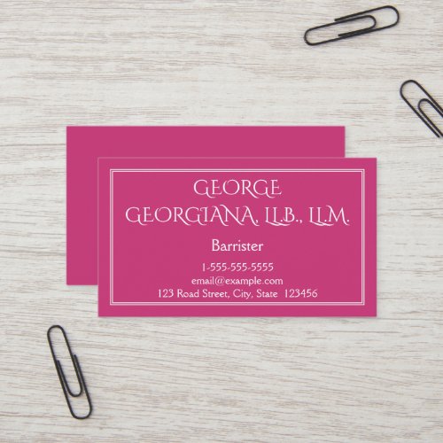 Elegant and Professional Barrister Business Card