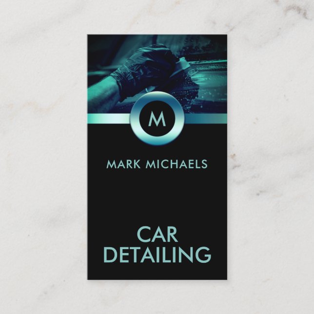Elegant and professional car detailing business card (Front)