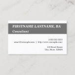 [ Thumbnail: Elegant and Respectable Consultant Business Card ]