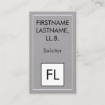 [ Thumbnail: Elegant and Respectable Solicitor Business Card ]