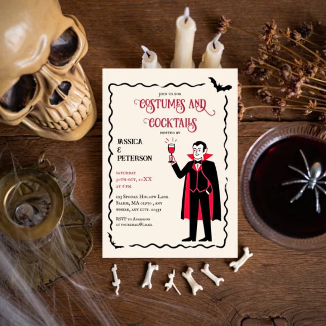  Elegant and Retro Costumes Halloween party Invitation (Creator Uploaded)