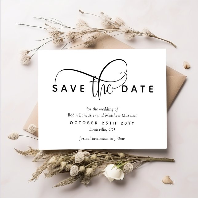 Elegant and Romantic, Modern Minimal Save the Date (Creator Uploaded)