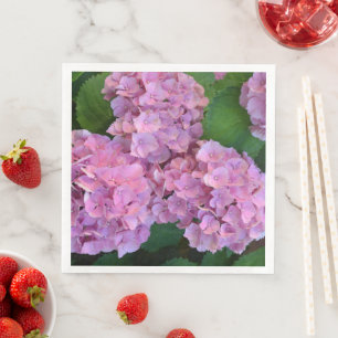 Elegant and Rustic Hortensia Hydrangea macrophylla Paper Dinner Napkins