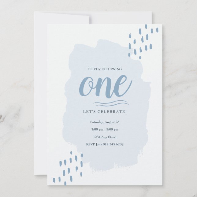 Elegant And Simple Any Age kids Birthday Party Save The Date (Front)