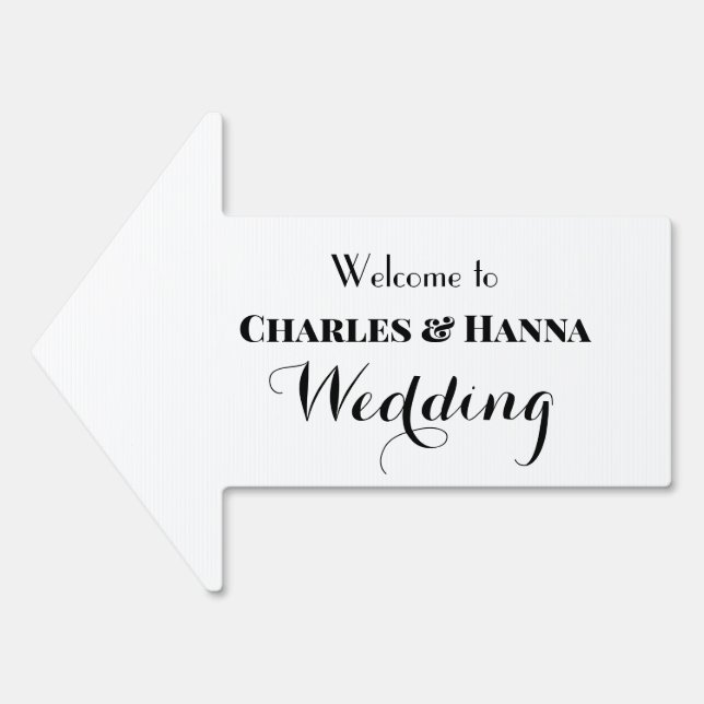 Elegant and Simple Arrow Wedding outdoor Sign (Front)