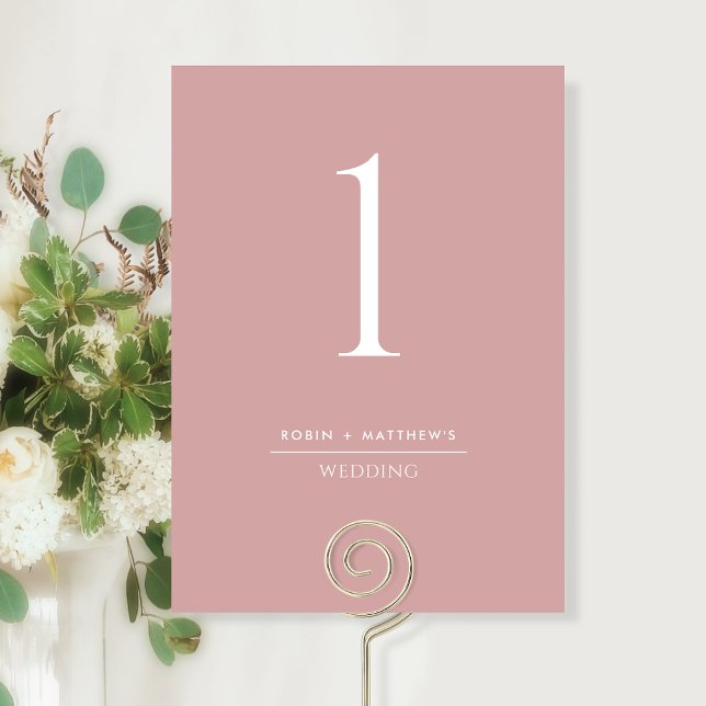 Elegant and Simple Blush Pink Table Number (Creator Uploaded)