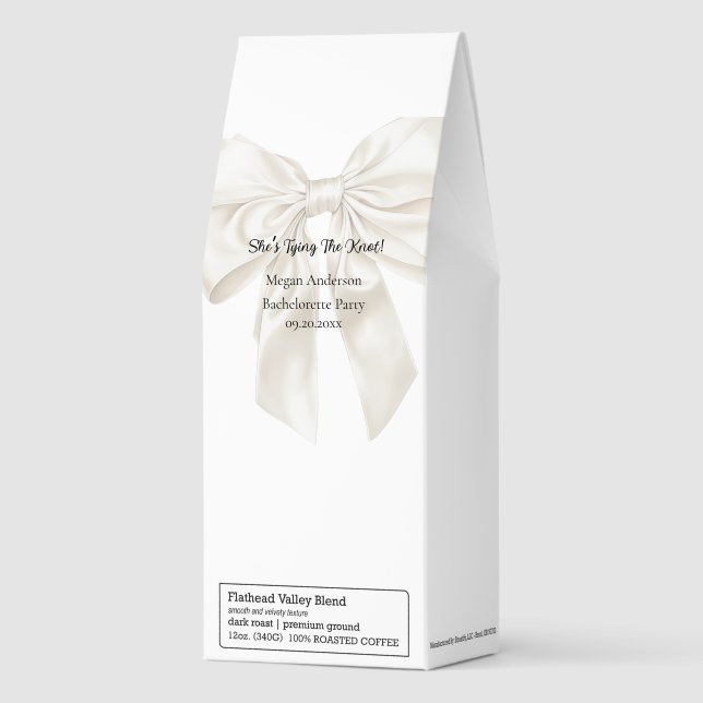 Elegant and Simple Bow Theme Bridal Shower  Roaste Roasted Coffee (Front)