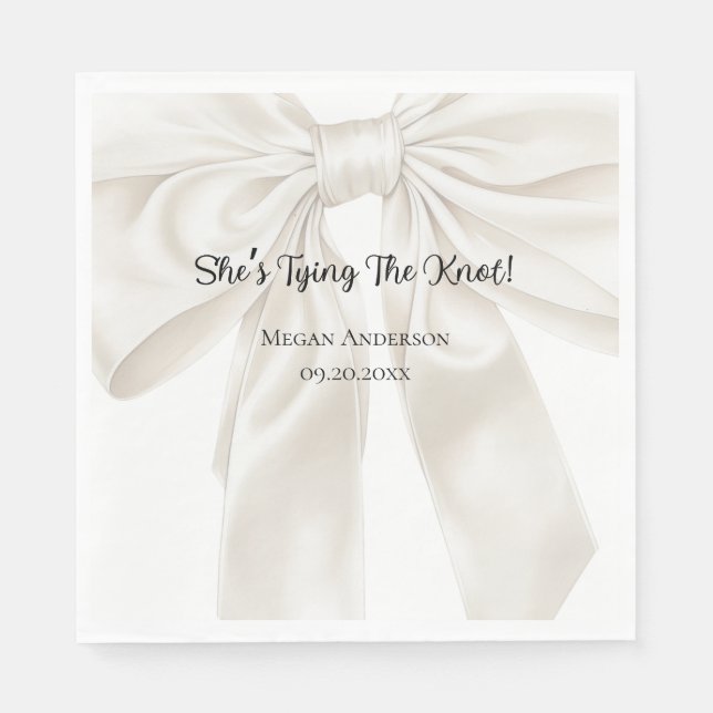 Elegant and Simple Bow Theme Napkins (Front)