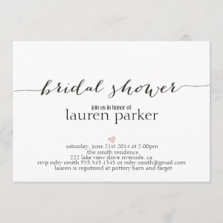 Elegant and Simple Bridal Shower Invitation