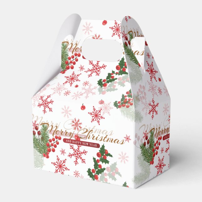 Elegant and Simple Christmas Pattern Favor Boxes (Front Side)