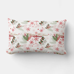 Elegant and Simple Christmas Pattern Lumbar Pillow