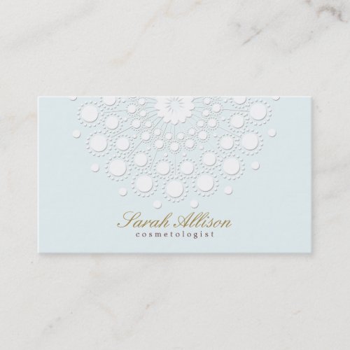 Elegant and Simple Cosmetologist Light Blue Business Card