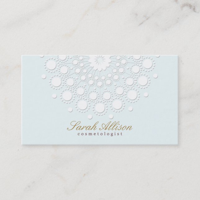 Elegant and Simple Cosmetologist Light Blue Business Card (Front)