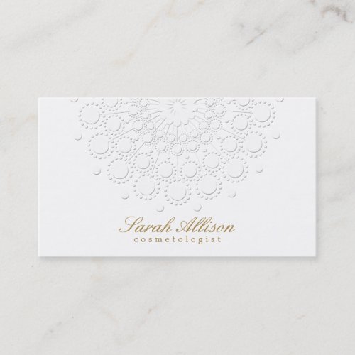 Elegant and Simple Cosmetologist White Business Cards