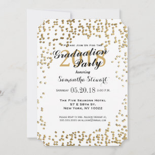 Elegant and Simple Faux Gold Confetti Invitation