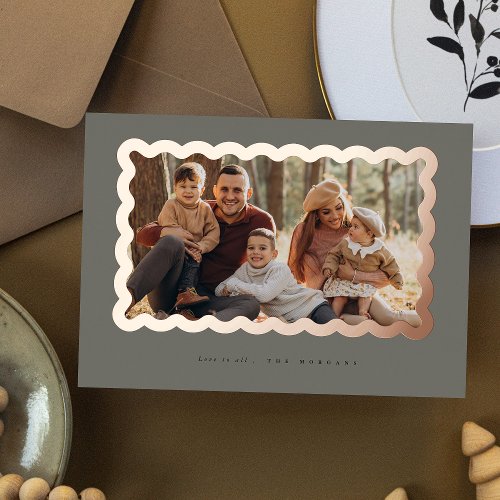 Elegant and Simple Foil Christmas Photo Card