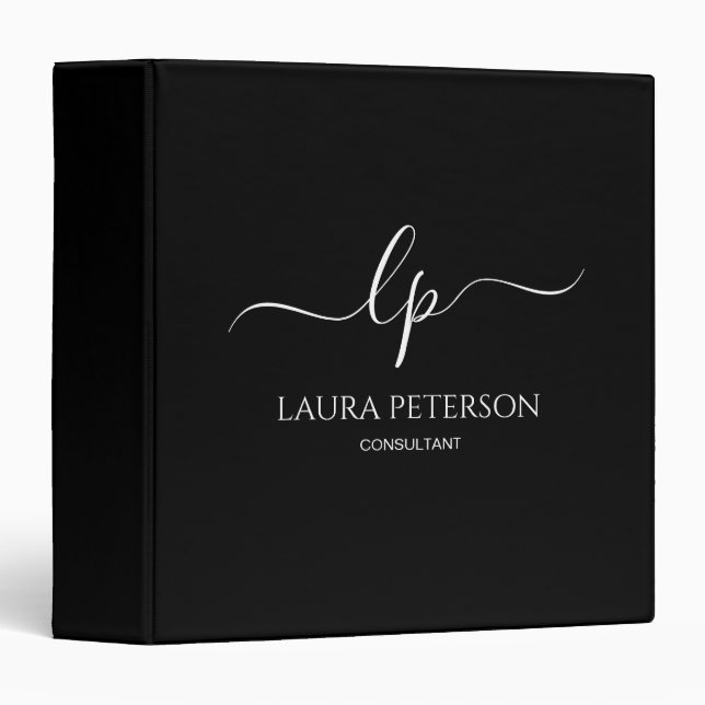 Elegant and simple handwritten script calligraphy 3 ring binder (Front/Spine)