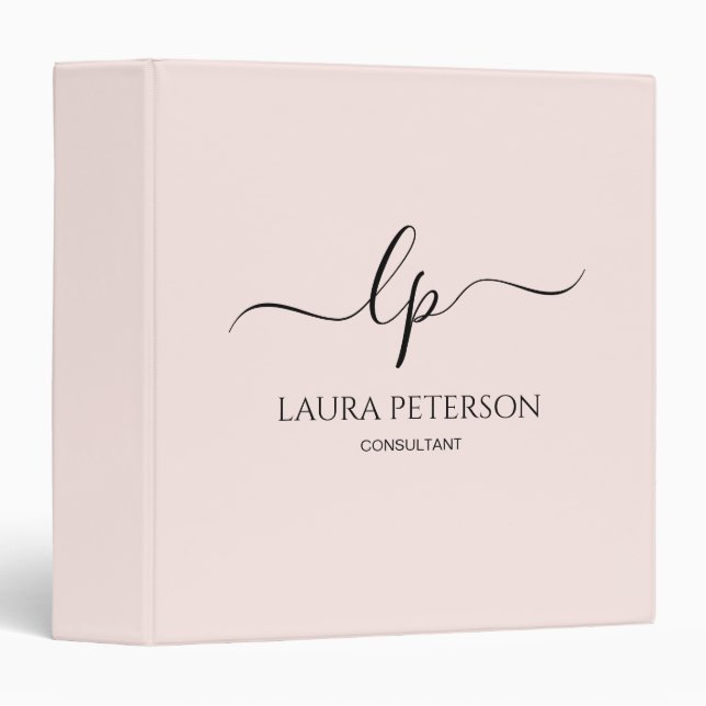 Elegant and simple handwritten script calligraphy 3 ring binder (Front/Spine)