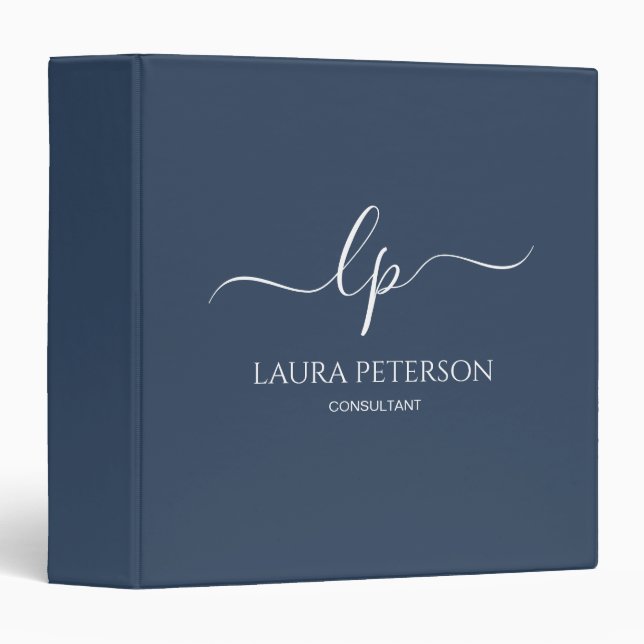 Elegant and simple handwritten script calligraphy 3 ring binder (Front/Spine)
