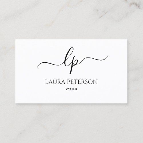 Elegant and simple handwritten script calligraphy business card