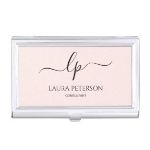 Elegant and simple handwritten script calligraphy business card case