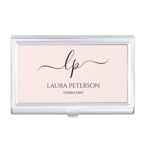 Elegant and simple handwritten script calligraphy business card case