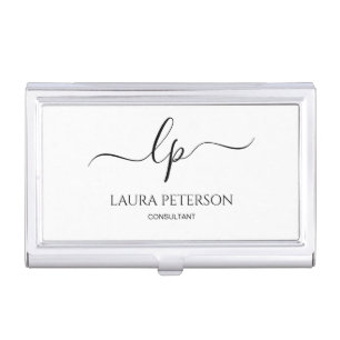 Elegant and simple handwritten script calligraphy business card case
