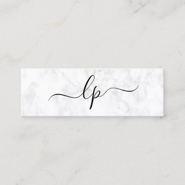 Elegant and simple handwritten script calligraphy mini business card (Front)