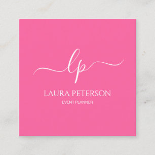 Elegant and simple handwritten script calligraphy square business card