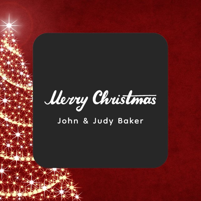 Elegant and Simple Merry Christmas Square Sticker (Creator Uploaded)