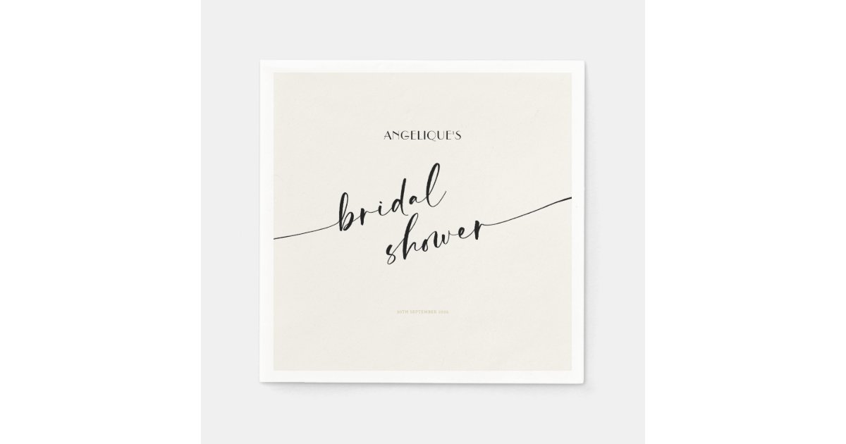 Elegant and Simple - Minimalist Bridal Shower Napkins | Zazzle