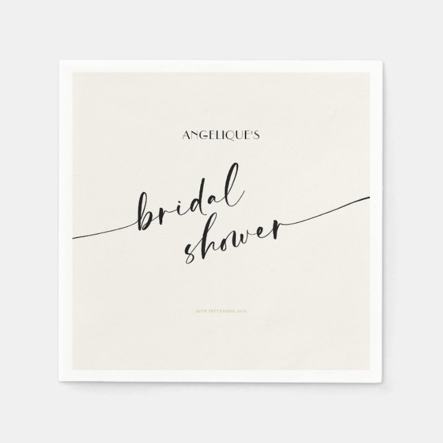 Elegant and Simple - Minimalist Bridal Shower Napkins (Front)