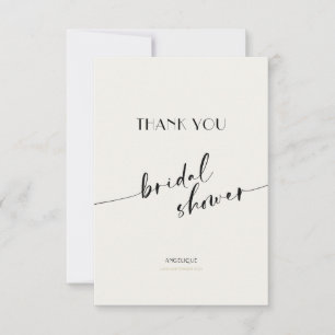 Elegant and Simple - Minimalist Bridal Shower Thank You Card