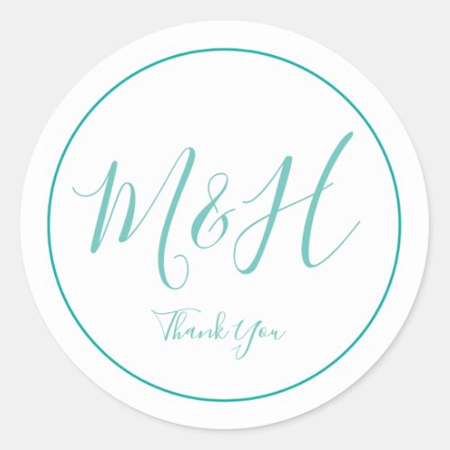 Elegant and Simple Monogram Thank You Stickers