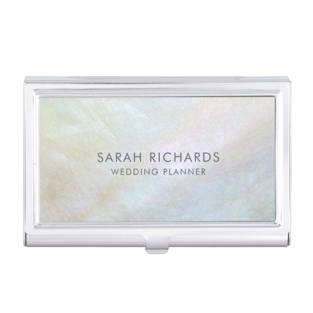 Elegant and Simple Mother of Pearl Business Card Case (Front)