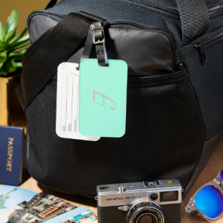 Elegant and simple pastel monogram luggage tag